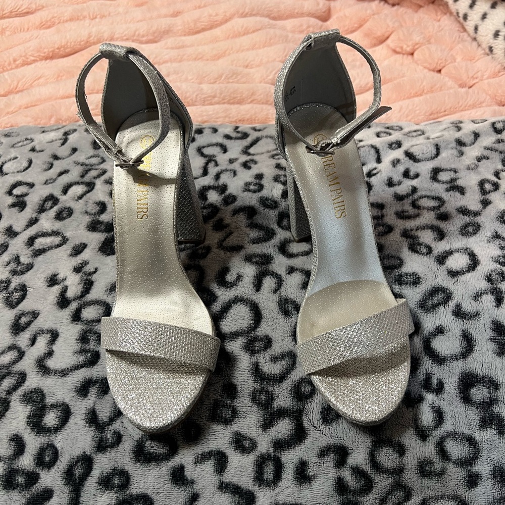 Elegant Silver High Heel Sandals
